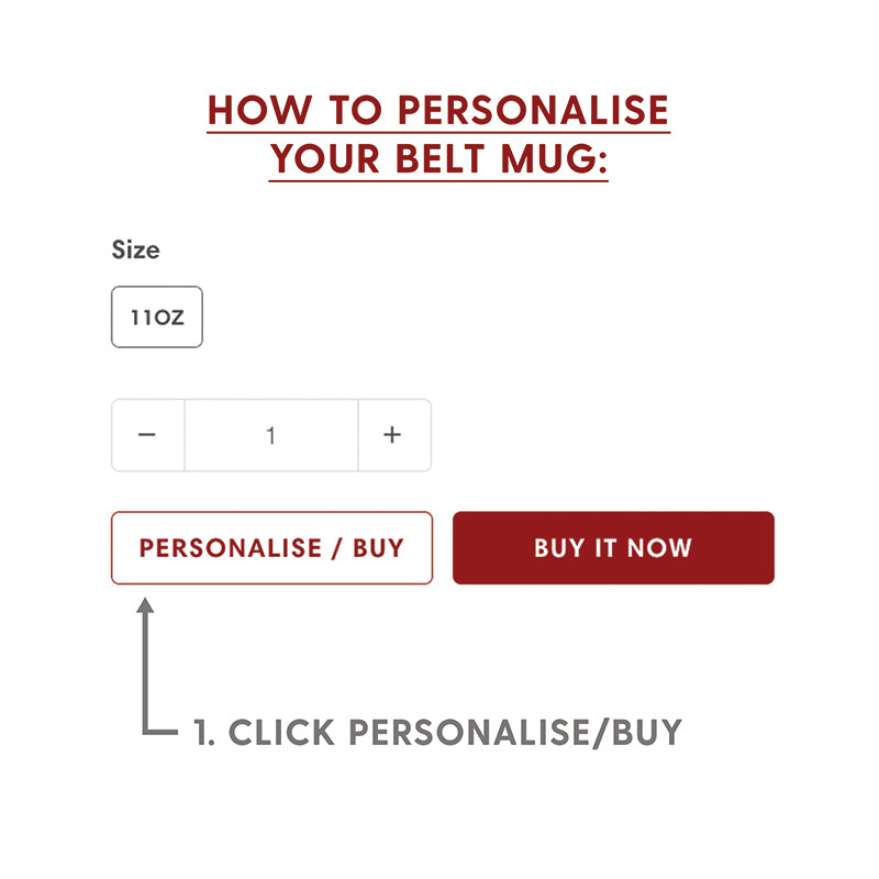 Personalised Red &amp; White Belt Mug